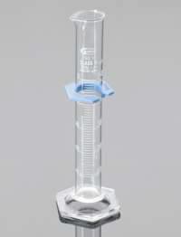 Цилиндр мерный, класс А, 100,0 мл, ц.д. 1,0 мл, БС, градуировка, шестиугольное основание, защитное кольцо, сертификат на серию, 1 шт./уп., Glasscolab, Индия