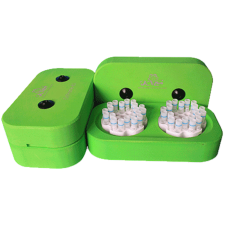 Штатив для замораживания криопробирок 1-2 мл, 60 мест, скорость замораживания 1 °C/мин, зеленый, CellHome-60, Kemesser