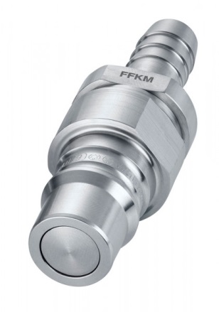 Адаптер для шланга LT 5.27, нержавеющая сталь с уплотнением из FFKM, 260°C, диаметр 9 мм, штуцер диаметр 13,5 мм