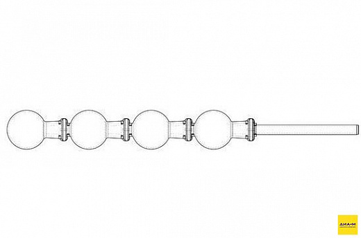 Трубка шариковая 10 мл с четырьмя отделениями, для разделения смеси веществ