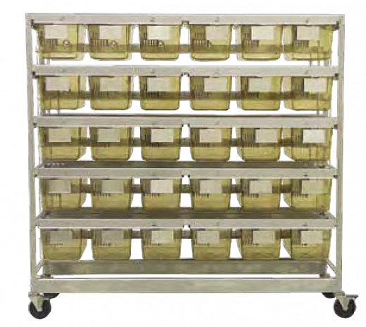 Стеллаж с клетками для крыс, без вентиляции, 30 клеток, полисульфон, 60 крыс Фото 1