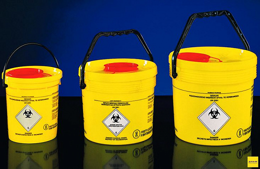 Контейнер 1,5 л, ПЭ, цилиндрический, для отходов, без ручки, с демонтажным профилем, 1 шт./уп.