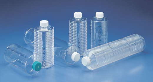 Роллерные бутыли 850 см², ПС, ребристые стенки, градуированные, невент. винт. крышка, 2 шт./уп., 20 шт./кор., арт. 184302