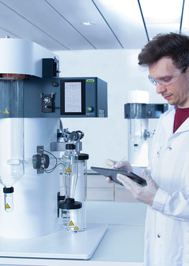 Сушилка распылительная, от 1 до 25 мкм, Mini Spray Dryer S-300 Advanced, вид сбоку, Buchi