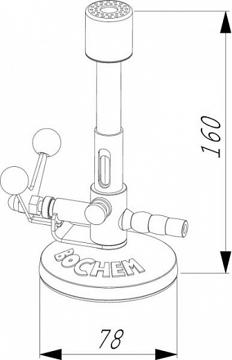 Горелка Бунзена с откидным клапаном, мультигазовая Фото 2