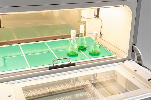 Шейкер-инкубатор, 3 мм, 25 или 50 мм, изменяемая амплитуда (12, 19, 25, 50 мм), от +4 до +65 °С, платформа 850х470 мм, 1-3 яруса, Multitron Фото 11