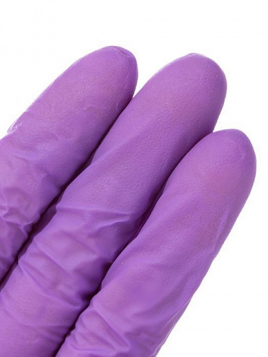 Перчатки нитриловые, длина 24,5 см, сиреневые, текстурированные, 50 пар./уп., Импорт