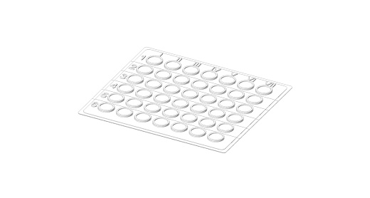 Планшет для определения групп крови на 42 лунки, белый, разборный, 1 шт./уп., 50 шт./кор., Россия