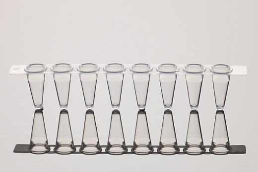 Пробирки для ПЦР в стрипах, 0,2 мл, 1×8, без крышек, бесцветные, полипропилен, 125 шт/уп., 1250 шт/кор., Nest, Китай