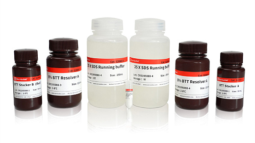 Наборы реагентов для заливки гелей 8%, 10% или 12% BTT SDS-PAGE высокого разрешения красного цвета, 50 гелей, Servicebio, Китай