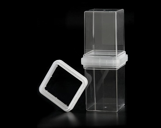 Контейнер для инкубации растений с крышкой, полистирол, 72×72×100 мм, стерильный, 4 шт./уп., 120 шт./кор.