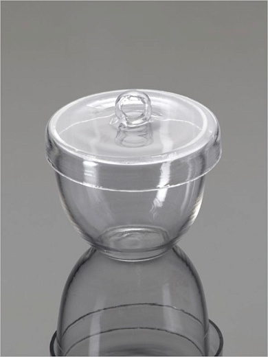 Тигель высокий, 100 мл, кварц, c крышкой, 2 шт./уп., Glassco