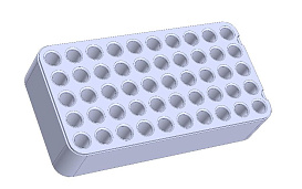 Штатив для цилиндрических пробирок на 50 мест (Rack D12), белый