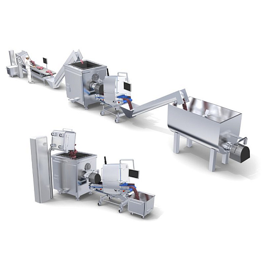 Линия с анализатором сырого мясного фарша поточный рентгеновский MeatMaster Flex