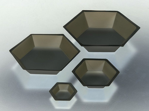 Тарелочка для взвешивания одноразовая, 110х85 мм, ПС, гексагональная, цвет черный, 500 шт., Sovtech