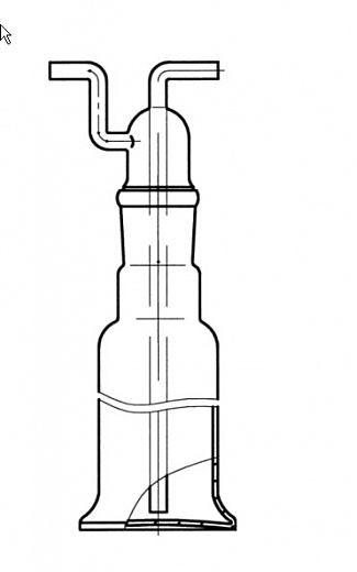 Склянка для промывания газов с пробкой, 500 мл, горловина 29/32, высота 253 мм, стекло