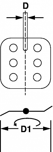 Перемешивающий элемент лопастной, квадратный, 6 отверстий, d (стержня) 8 мм, длина 500 мм, нержавеющая сталь Фото 3