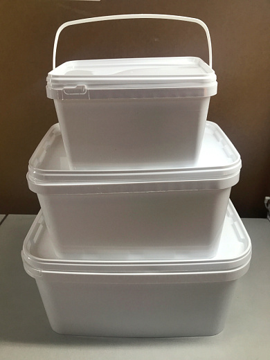 Ведро, 11 л, прямоугольное, крышка белая, металлическая ручка, белый полипропилен, Россия