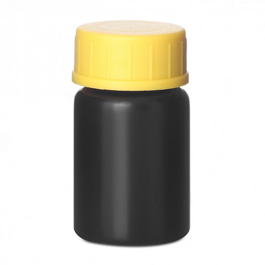 Флакон, 4 мл, круглый, крышка винтовая желтая, черный ПЭВП Фото 2