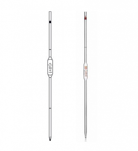 Пипетка Мора, 10 мл, НС, исполнение 2, 2 класс точности, одна метка, 1 шт.